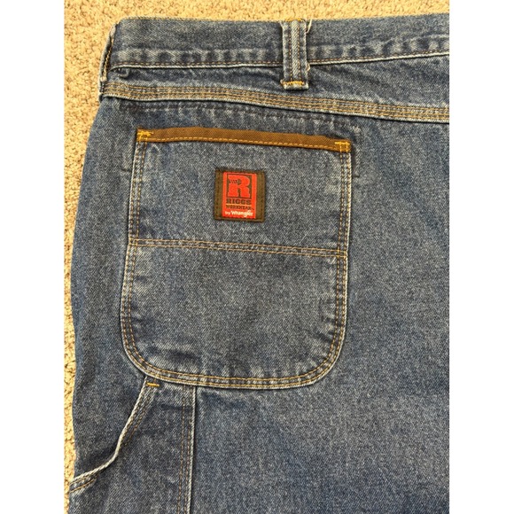 Wranger Riggs Jeans Mens 56X30 Workwear DuraShield Denim Carpenter Double Knee - Picture 11 of 11